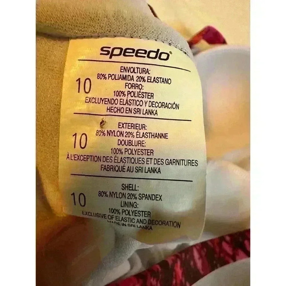 Speedo Coral Red Pink Orange Animal Print 1pc Swimming Bathing Suit - Picture 4 of 5